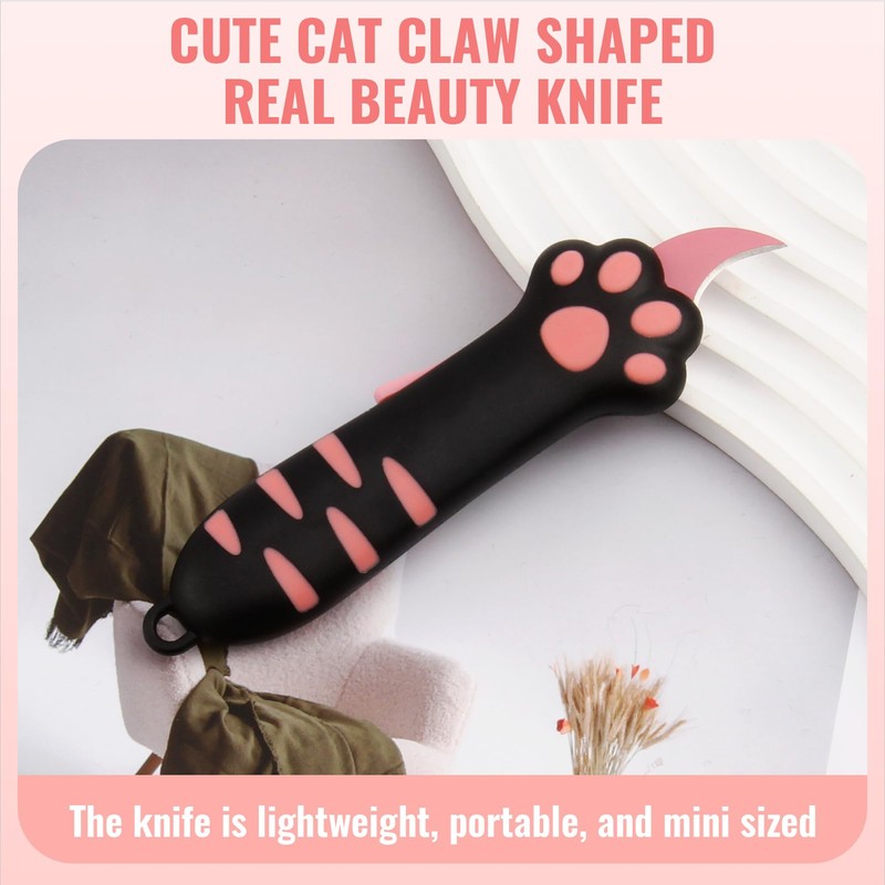 Cat Paw Box Cutter Retractable Cat Box Cutter with Cute
