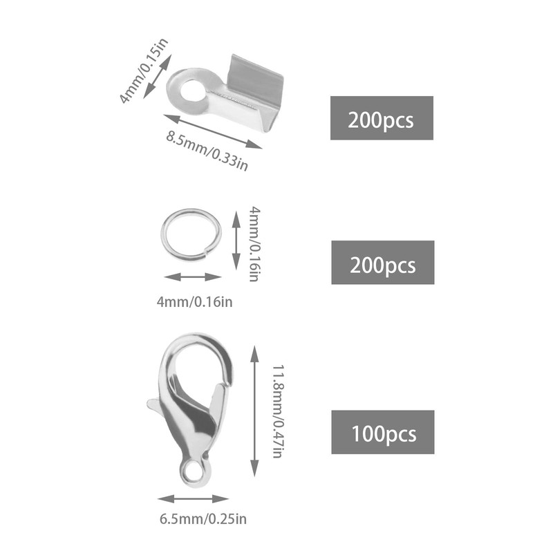 EMSea 500Pcs Jewelry Bracelet Necklaces Set Includes Lobster Clasps Jump