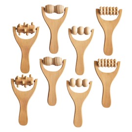 Gatuida 8pcs Wooden Massage Tools Ergonomic Foot Shoulder Neck Back Massager Rollers Natural Wood Material for Relief Circulation Portable Home