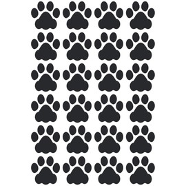 LiteMark Dog Paw Print Stickers, Classroom Decor Floor Decals for Pet Shops, Schools, Daycare, Removable Matte Finish Self Adhesive Stickers - (3 Inch, Black, 24 Pcs)