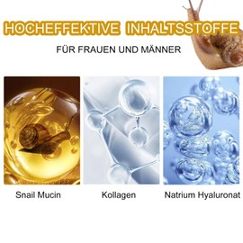 Schneckenschleim Advanced Creme, Snail Mucin Anti Falten Creme, Schneckenschleim Creme, Anti Aging Kollagen Gesichtscreme, Feuchtigkeitscreme für Reduziert feine Linien, Nähren und Strahlende Haut