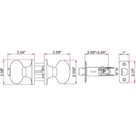 Design House Door Knob, Privacy Lock for Safety, Oval Handle Shape, Fits Standard Doors, for Bedrooms/Bathrooms, Easy Installation, Oil Rubbed Bronze, 2.625 in. Diameter x 2.75 in. L, 750588