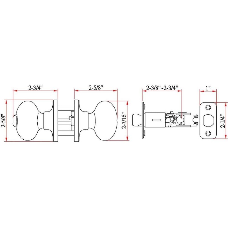 Design House Door Knob, Privacy Lock for Safety, Oval Handle