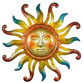 MACLARONX Metal Sun Wall Decor, Sun Face for Outdoor Garden Fence Yard Art Porch Door Patio Living Room Home Decorations Farmhouse Indoor Gift for Housewarming, Y1