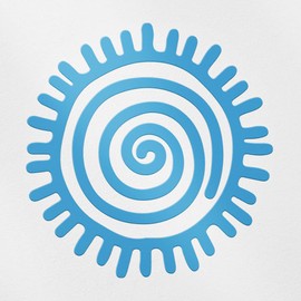 Transparent Decal Stickers of Native American Petroglyph Sun (Azure Blue) Premium Waterproof Vinyl Decal Stickers for Laptop Phone Accessory Helmet Car Window Mug Tuber Cup Door ANDSKUS778512BE080322