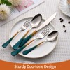 Lekoton 20 Piece Green and Orange 18/0 Flatware Utensil Set