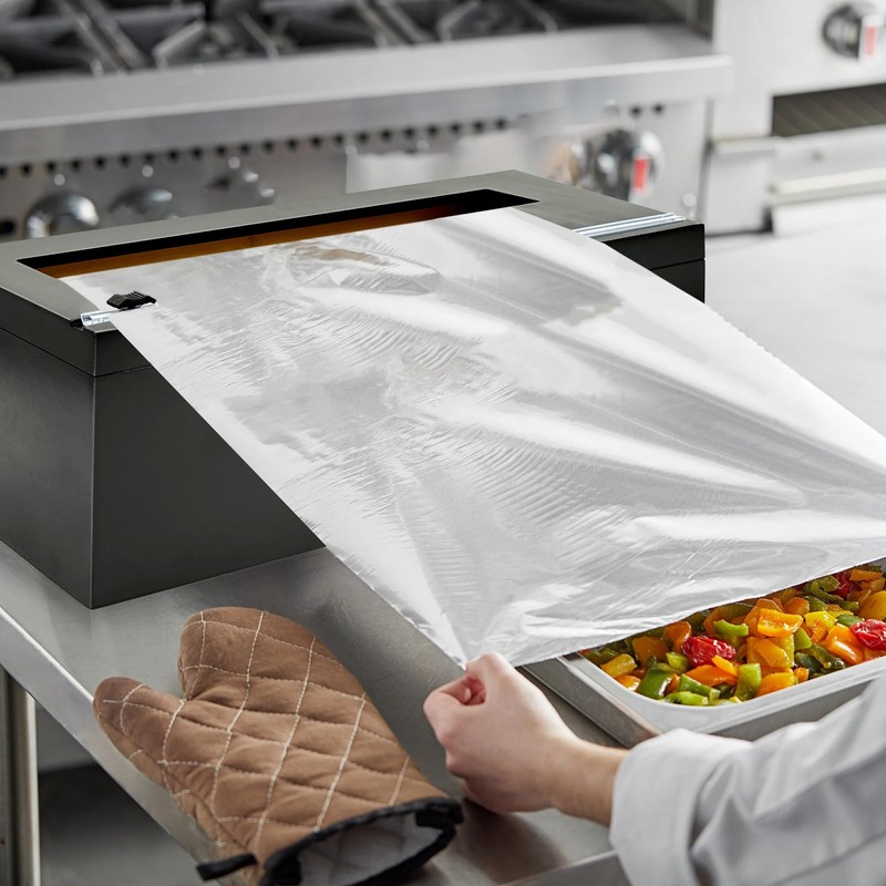 Libreshine Black 18 Inch Plastic Wrap Dispenser with Slide Cutter