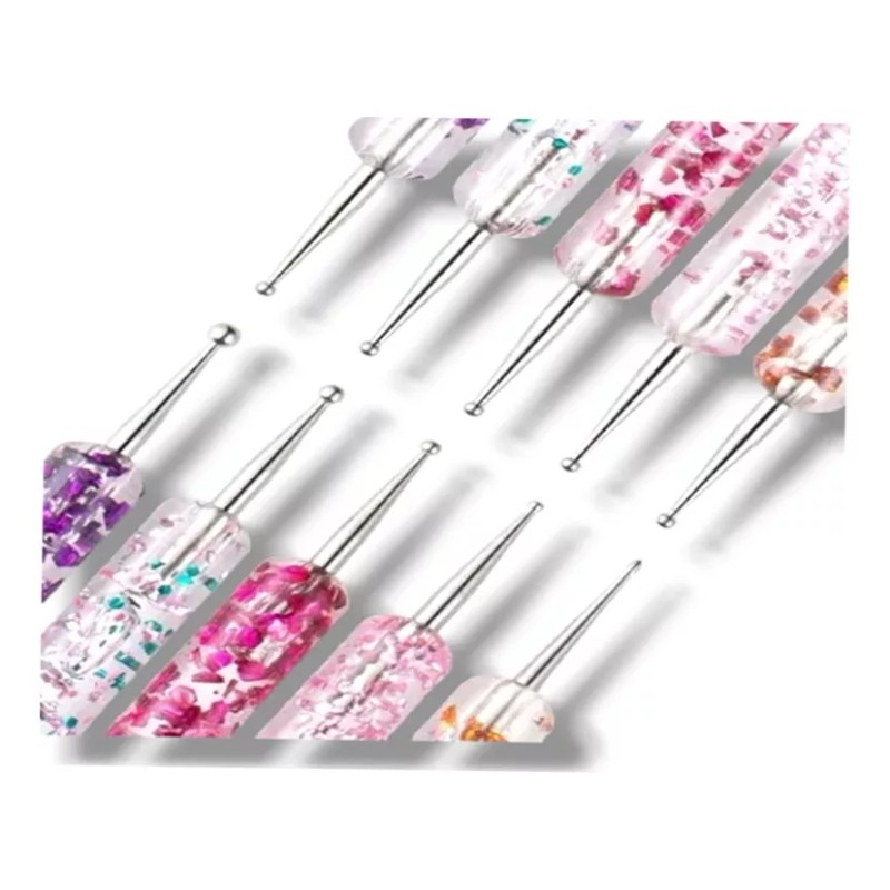 Xiaoya 5 Punteros Glitter Dobles Para Manicura Y Decoración De