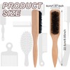 2pcs Slick Back Hair Brushes, Soft Boar Bristle Brush Wood