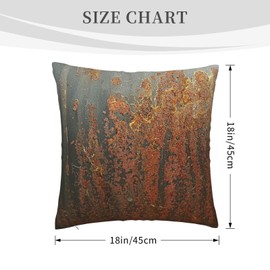 Dark Grey Rust Throw Pillow Covers 18"X18" Cozy Velvet Square Throw Pillowcases Home Decor For Bed Couch Sofa Living Room Cushion Cover