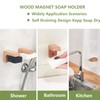(2sets) Wood Magnetic Bar Soap Holder for Shower Wall,Magnet Air