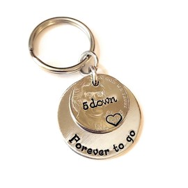 2020 Nickel 5 Years Down and Forever To Go 5th Anniversary Key Chain Gift for Him or Her