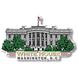 White House Magnet by Classic Magnets, Washington D.C. Series, Collectible Souvenirs Made in The USA, 4.1" x 2.5"