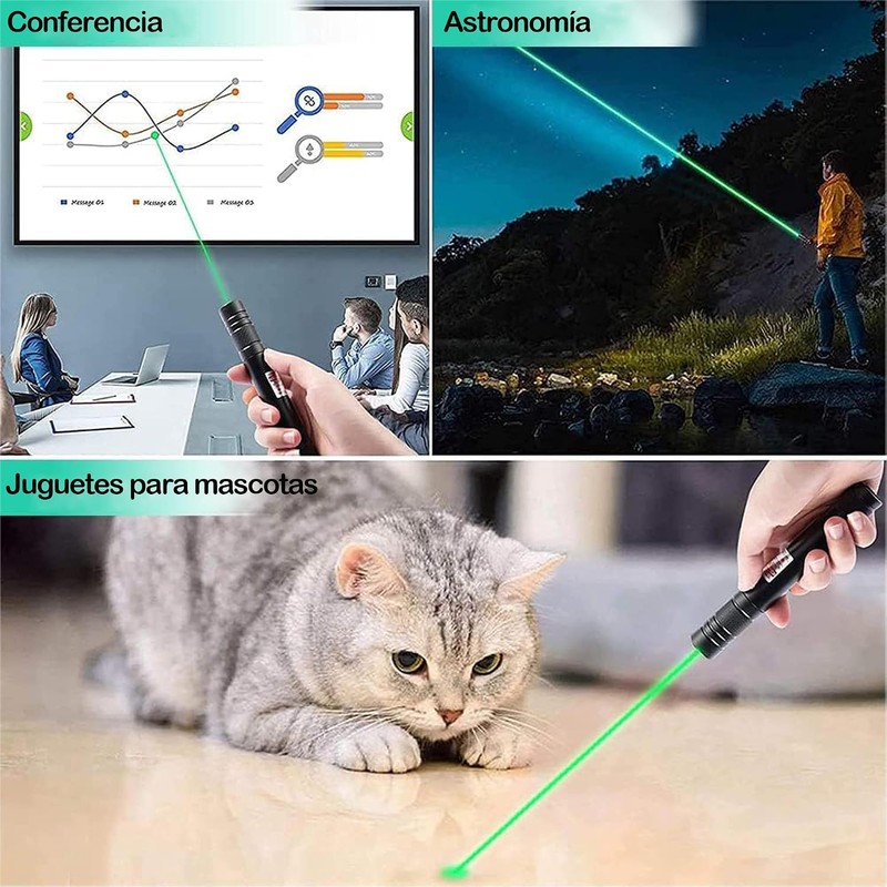 Linterna de luz verde, Carga USB, Adecuado para Acampar, Cazar,