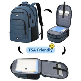 kadilong 17,3 Inch Laptop Backpack for Men,School Bookbag for Teens Boys with USB Port for College Business