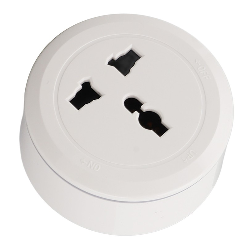 13A Power Track Socket Multifunctional White Round Surface Mounted Movable