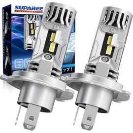 SUPAREE h4 LED Headlight, For Trucks, Explosive Light, 10 Times Brightness, For Cars, Buses, Large Cars, 20,000 LM Hi/Lo Switching, Compatible with New Vehicle Inspections, 6500K, DC16-32V, Halogen