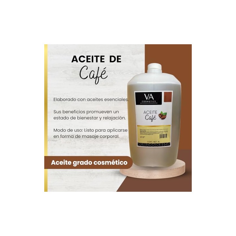 Aceite Masajes Café Corporal Spa Profesional 4 Litros VA