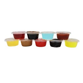 VIOVIA Tasting Cups W/LID 2 OZ - Disposable Plastic Portion Cups with LIDS Perfect for Any Occasion! - Available in Sets of 50 OR 200 Tasting Cups! (50)