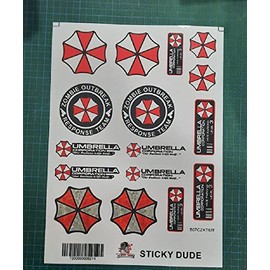 Juego de 16 pegatinas de Umbrella Corporation, calcomanías de Raccoon City para ventana de coche, camión, parachoques y bicicleta