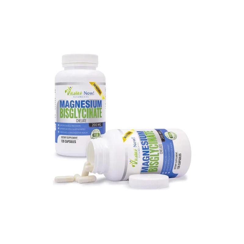 Bisglicinato De Magnesio 200 Mg 100% Quelado Máxima Absorc