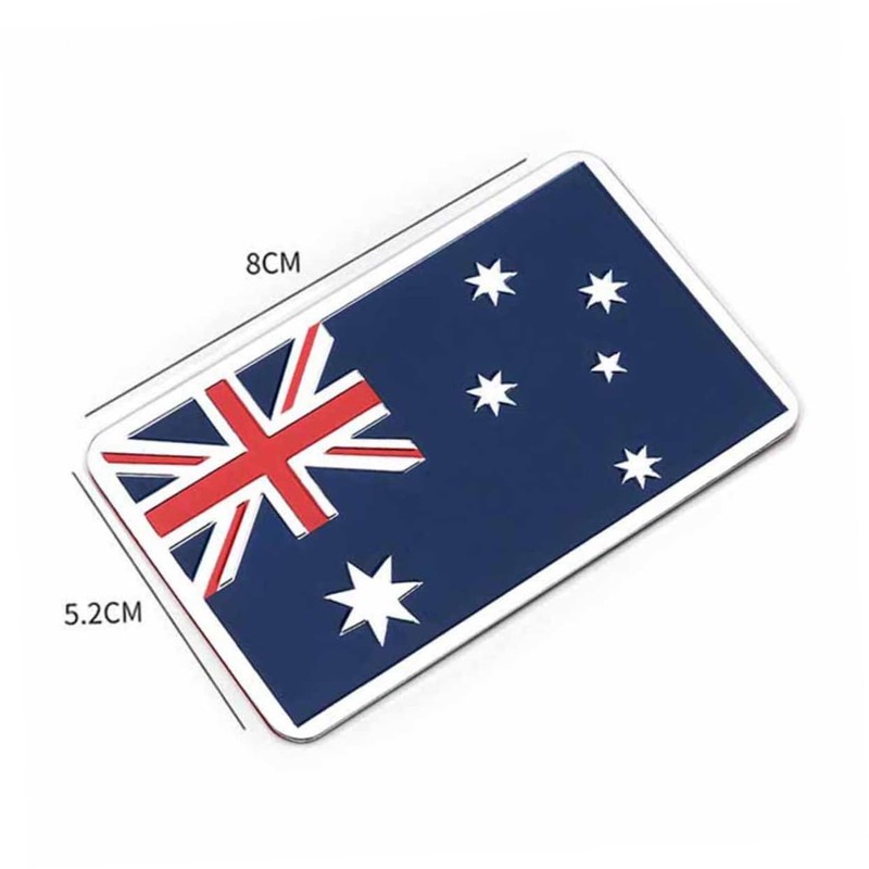 SUPVOX Australia Car Emblem Sticker - Rectangular Aluminum National Flag
