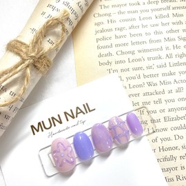 Plump Flower Nail Tips - Long Point / 통통 플라워 네일팁 - 롱포인트