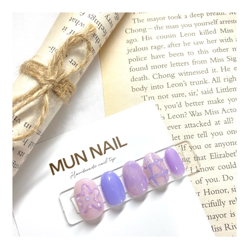 Plump Flower Nail Tips - Long Point / 통통 플라워