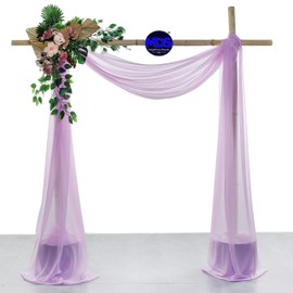 MDS - Paquete de 1 panel (30 pulgadas de ancho x 40 pies de largo), tela de gasa transparente para bodas, ceremonias, recepciones, guirnaldas y telón de fondo, orquídea