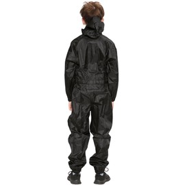 A2Z 4 Kids Girls Boys Raincoat Kids Puddle Suits All in One - Rainsuit 642 Black 5-6