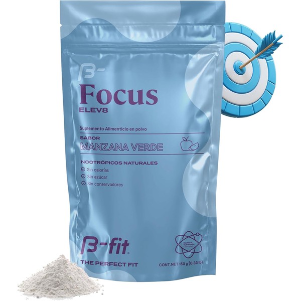 B-FIT B Focus Nootrópicos Naturales Sin Azúcar - Sabor Manzana