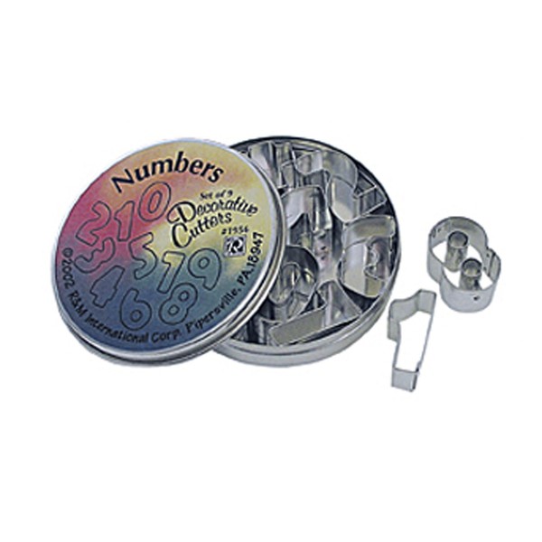 Dress My Cupcake Mini Number 9-Piece Cookie Cutter Set in