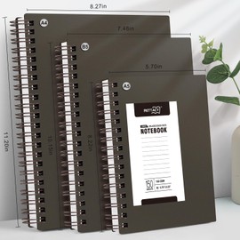 RETTACY B5 Wirebound Notebooks Notepad150 sheets/300 Pages for Writing,100gsm College-Ruled Paper, PVC Retro cover, for Men Work Office School,19 x 25 cm - Coffee