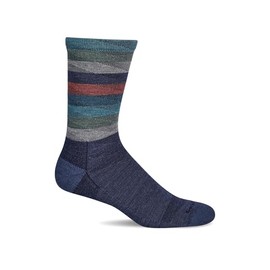 Sockwell Men's Peaks Moderate Graduated Compression Sock, Denim - L/XL