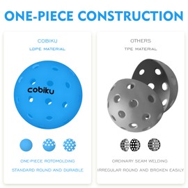 COBIKU Premium Outdoor Pickleballs Balls 6Pack - 40 Hole Pickleballs USAPA Approved Tournament and Competition Pickleball with Perfectly Balanced and Visibility, Ideal for All Skill Levels - Blue