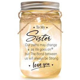 Zarniiosoi Sister Gifts - Mason Jar Night Lights with Warm Lights, Unique Gifts for Sister Gift Ideas for Birthday Christmas Thanksgiving