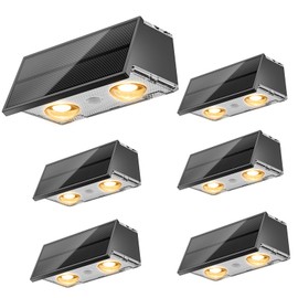 NIORSUN Luces solares para exteriores, paquete de 6, tb23 (negro)