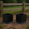 D0100X3RT42 Post Base Bracket 4x4 Inch Painted Steel Wood Fence