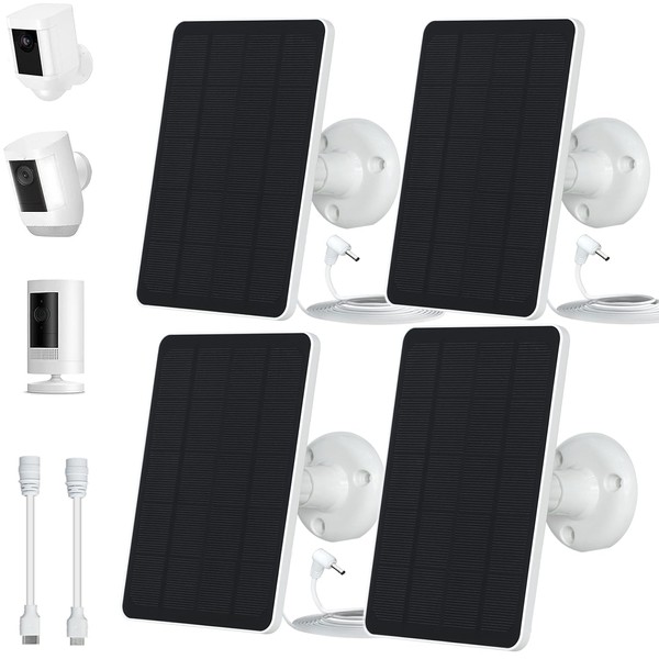 4-Pack 5W Solar Panels for Security Cameras with 360° Adjustable