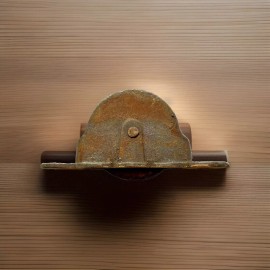 Window Sash Pulley Victorian Cast Iron Base with Metal Wheels 4"Wx2"Hx1"D