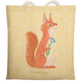 Mr. & Mrs. Panda Shopping Bag Squirrel Flower, yellow