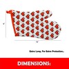 Heat Resistant Oven Mitts - Quilted Kitchen Gloves - Red