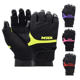 MRX Ladies Weight Lifting Gloves Womens Fitness Training Glove Exercise Anti Slip Padded Shock-Absorbing Extra Grip Gym Gloves (Green, Small)