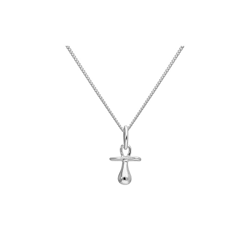 Sterling Silver Baby's Dummy Pendant on 14 Inches Chain
