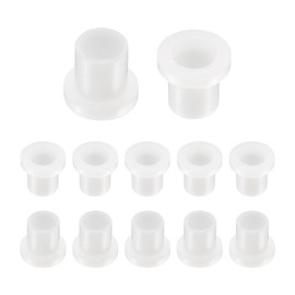 sourcing map 12pcs Flanged Sleeve Bearings Plastic Bushings ID 8mm x OD 10mm x Length 12.5mm Nylon Bushings, White