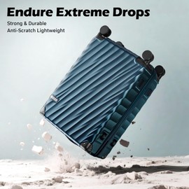 CASELLY Luggage sets 3 piece with Spinner Wheels, PC+ABS Hard Shell Travel Luggage, Carry On suitcase with TSA Lock,YKK Zippers,Charcoal Metallic (Black, 3 Piece Sets(20/24/28))