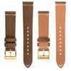 Ayadoo 20mm Italian Leather Watch Band,Retro Quick Release Brown Leather