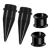 HEKEUOR 4 Piece 316l Steel Tapers and Tunnels Ear Stretching