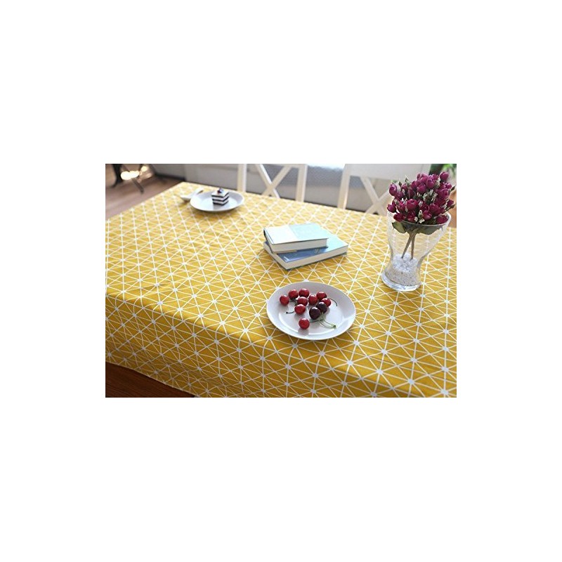 meioro Table Cloth, Rectangular Tablecloth, Cotton Linen Table Cover, Simple