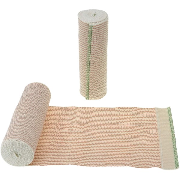 Dealmed 10 Pack 6" Elastic Bandage Wrap with Self-Closure, Comfort Compression Roll, 5 Yards Stretched
